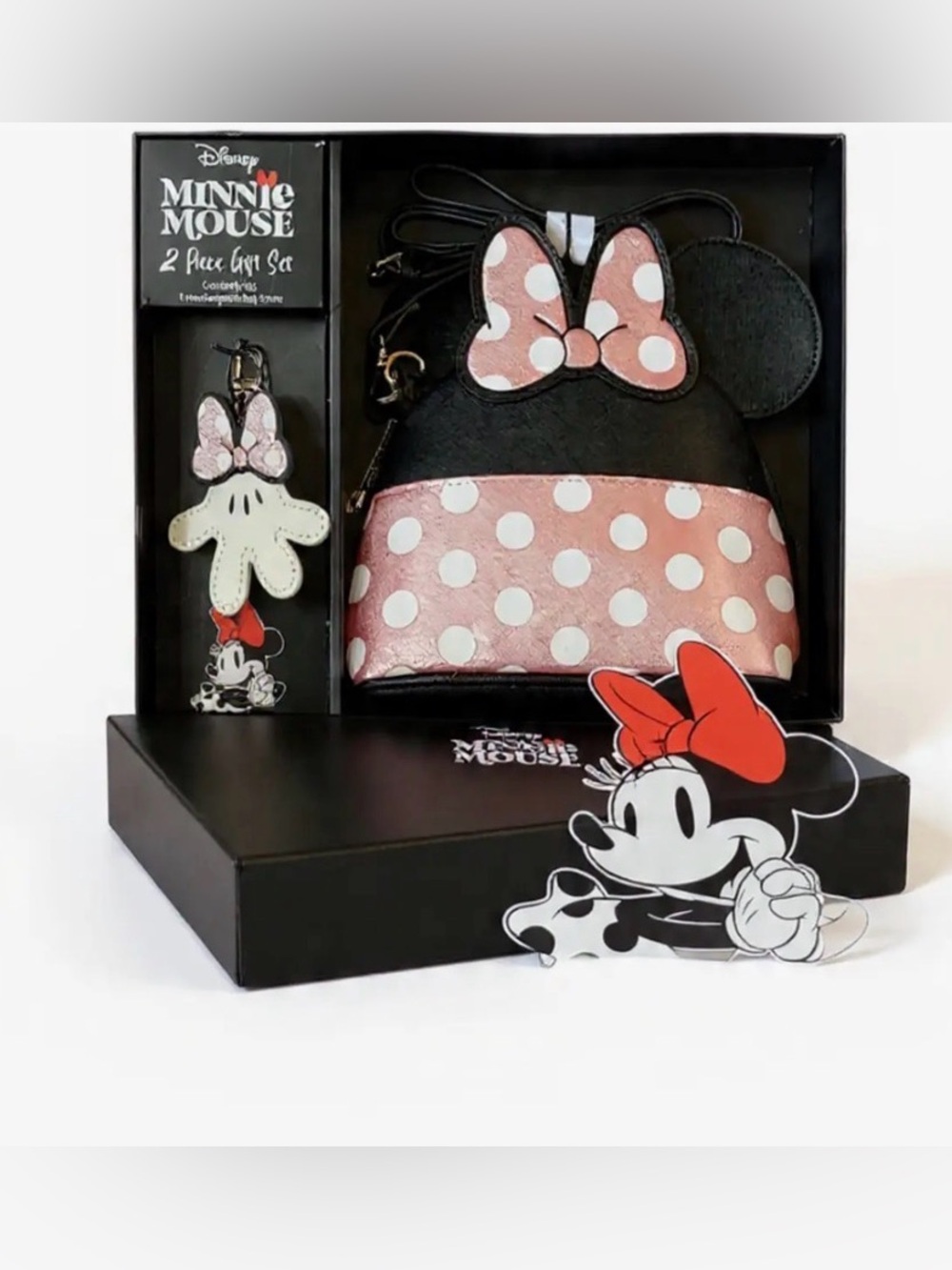 Disney Minnie Mouse Shoulder Bag & Interchangeable Charms, Polka Dot Design.